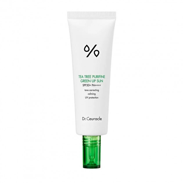 Dr.Ceuracle Tea Tree Purifine Green Up Sun SPF 50+ 50ml Сонцезахисний крем для нейтралізації почервонінь
