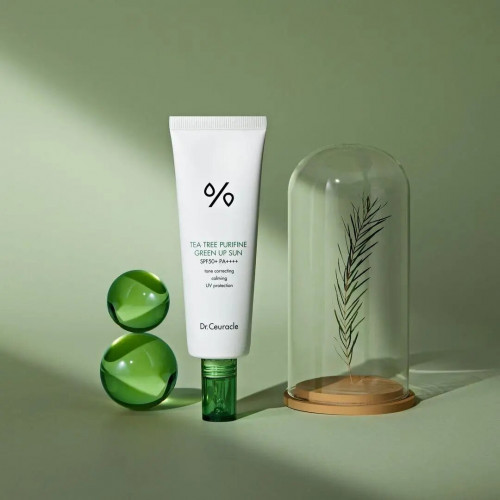 Dr.Ceuracle Tea Tree Purifine Green Up Sun SPF 50+ 50ml Сонцезахисний крем для нейтралізації почервонінь