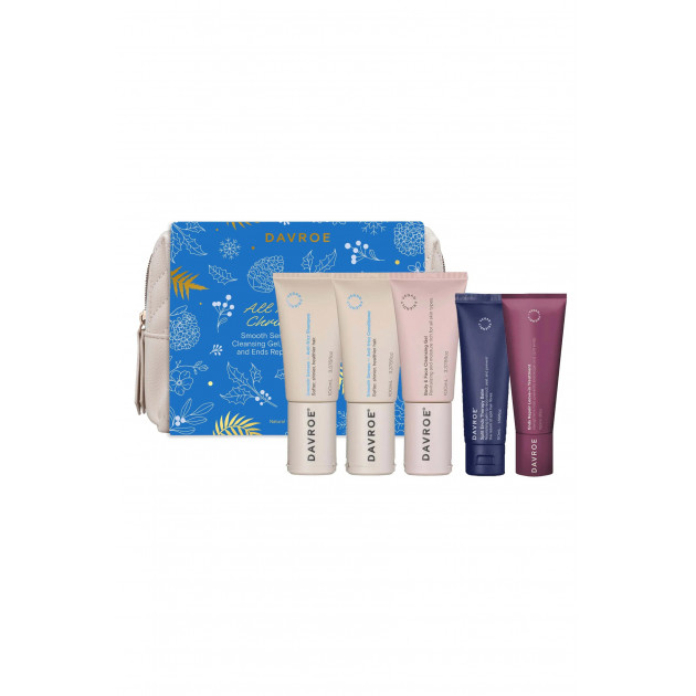 Davroe Travel Pack Smooth Anti-Frizz Set Набір з косметичкою для пом'якшення та розгладження