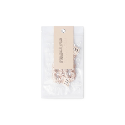 MON MOU Mini slim  Набір із 2 тонких резинок з натурального шовку, нюдовий