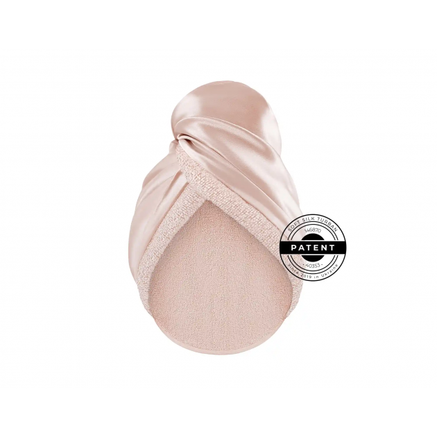 MON MOU Рушник-тюрбан з натуральним шовком нюдовий