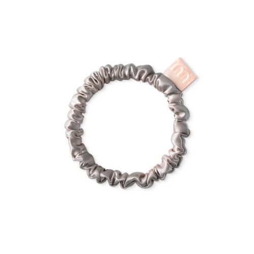 MON MOU Silk Slim Scrunchie Тонка шовкова резинка (сіро-бежева)