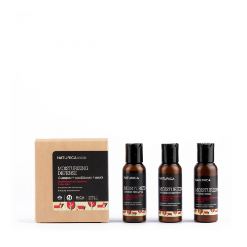 Rica Moisturizing Defense Minis Contains Дорожній набір для нормального та сухого волосся Rica Moisturizing Defense Minis Contains Дорожній набір для нормального та сухого волосся