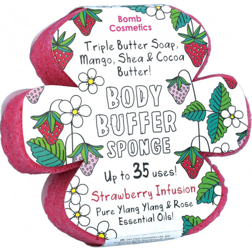 Bomb Cosmetics Губка з милом Strawberry Infusion Body Buffer Soap Sponge