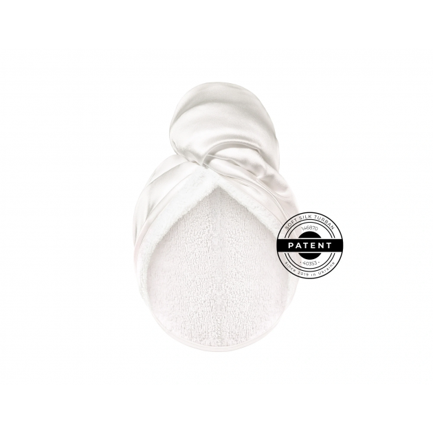 MON MOU Рушник-тюрбан з натуральним шовком білий