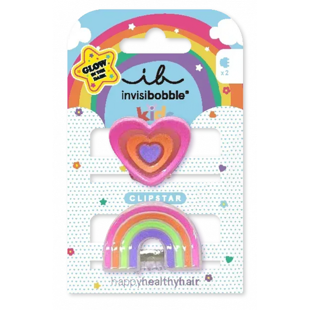 Заколка для волосся invisibobble CLIPSTAR GLOW KIDS Happy Heart